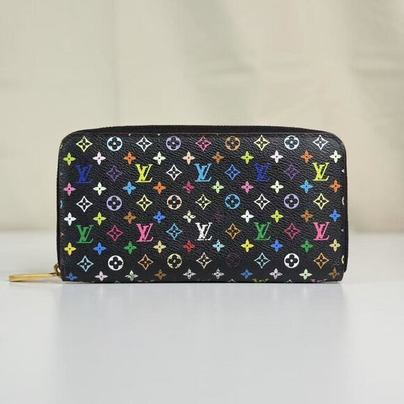 louis Vuitton Black Zippy Wallet Monogram Multicolor - Picture 1 of 8